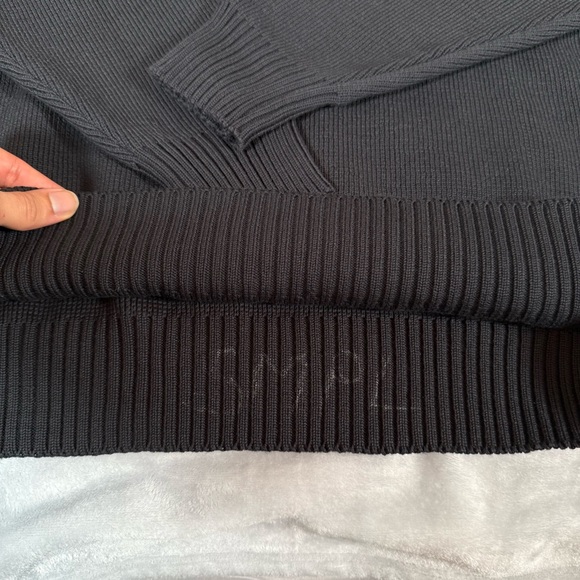 Varsity Striped Cotton Knit Sweater Mens XL Tall Fit (Estimated) Sample Black - Picture 4 of 9